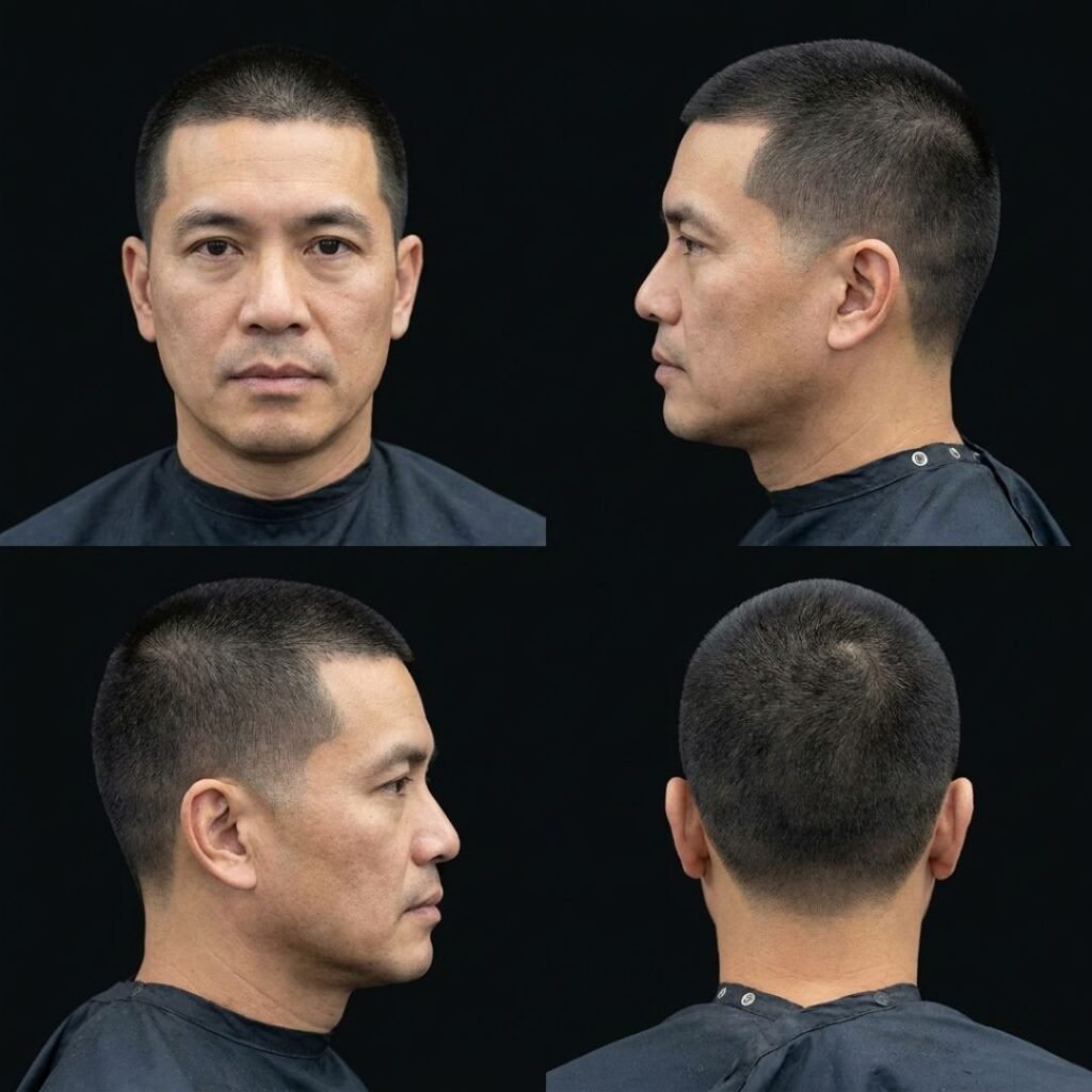 10 Guard Buzz Cut Straight Hair