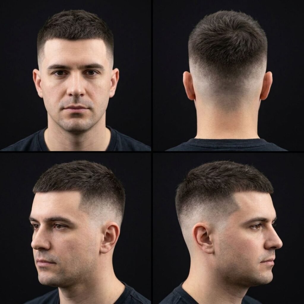 10 Guard Buzz Cut With Mid Fade