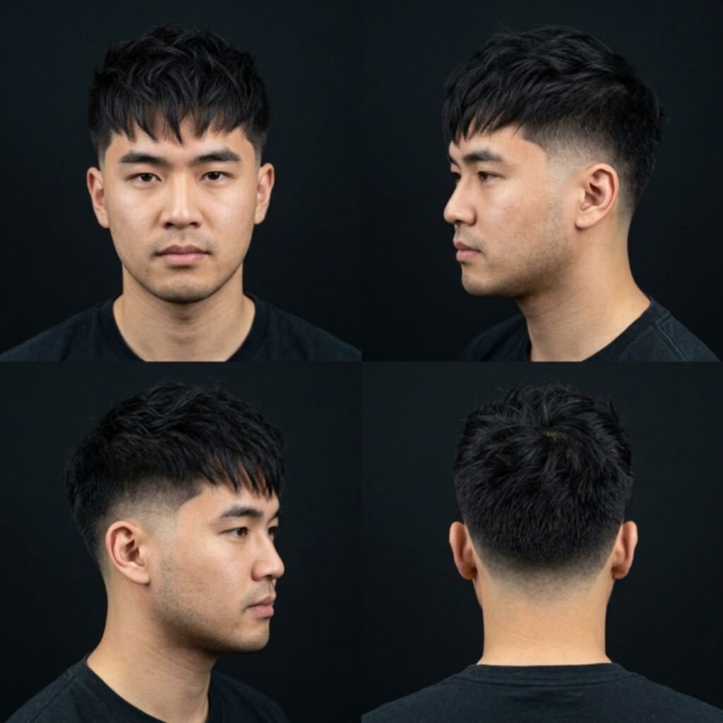 Asian Textured Fringe Low Taper