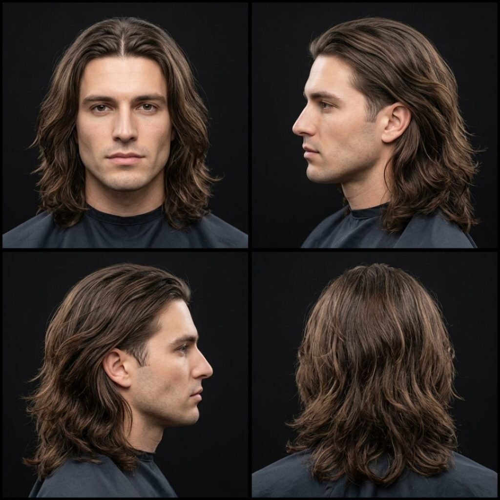 Attractive Long Flowing Middle Part