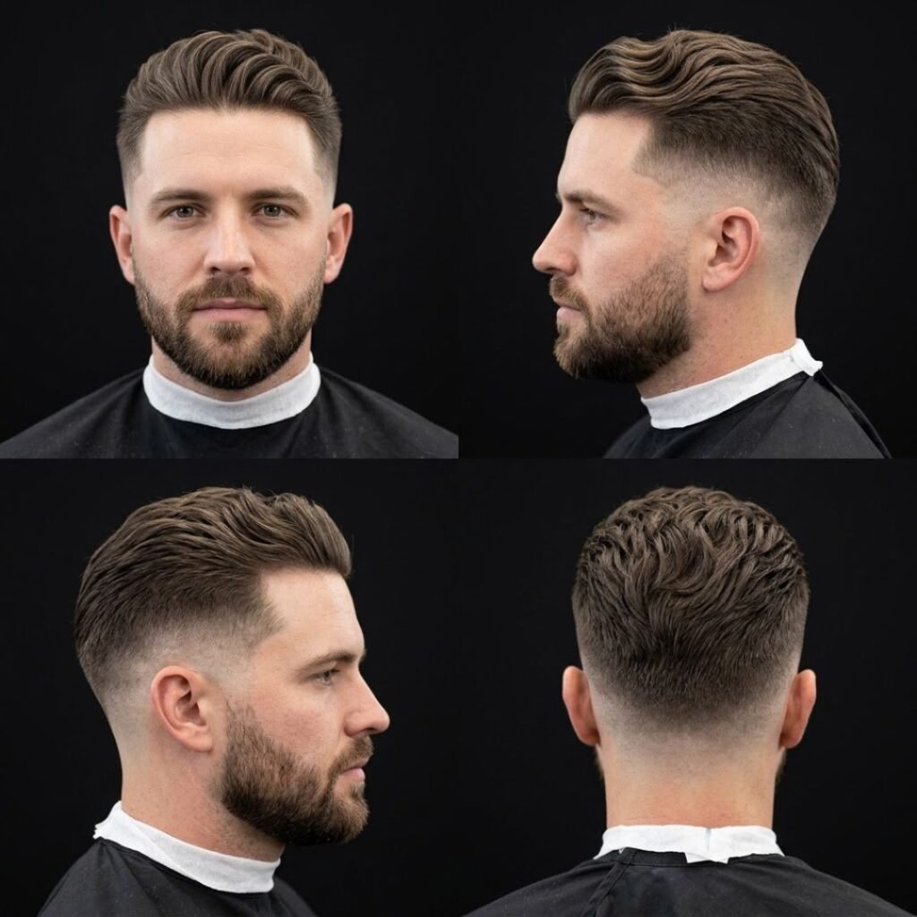 Brushed Back Wavy Crew Cut