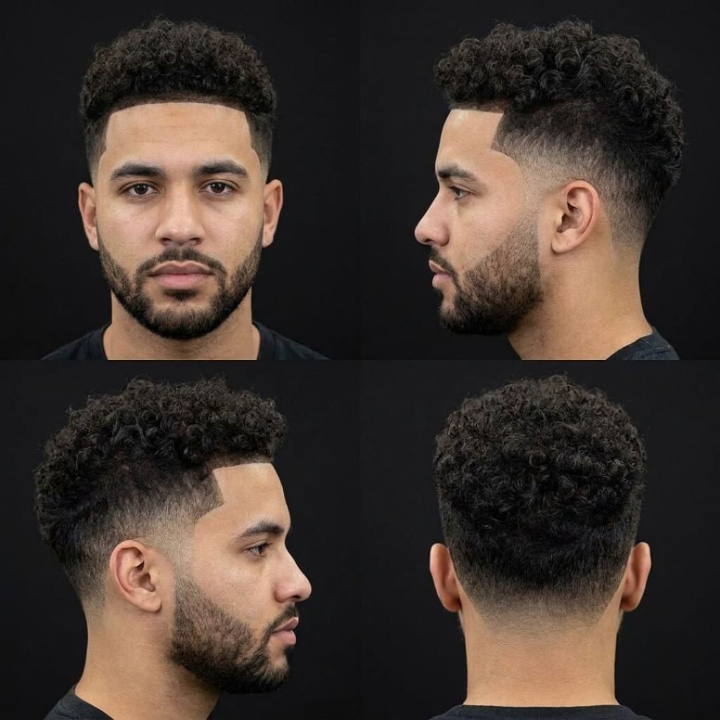 Burst Fade Curly Hair