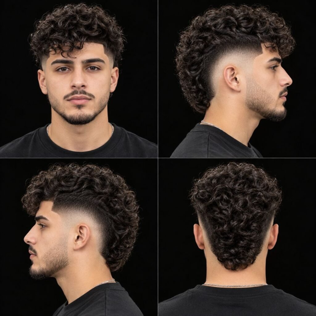 Burst Fade Curly Hair