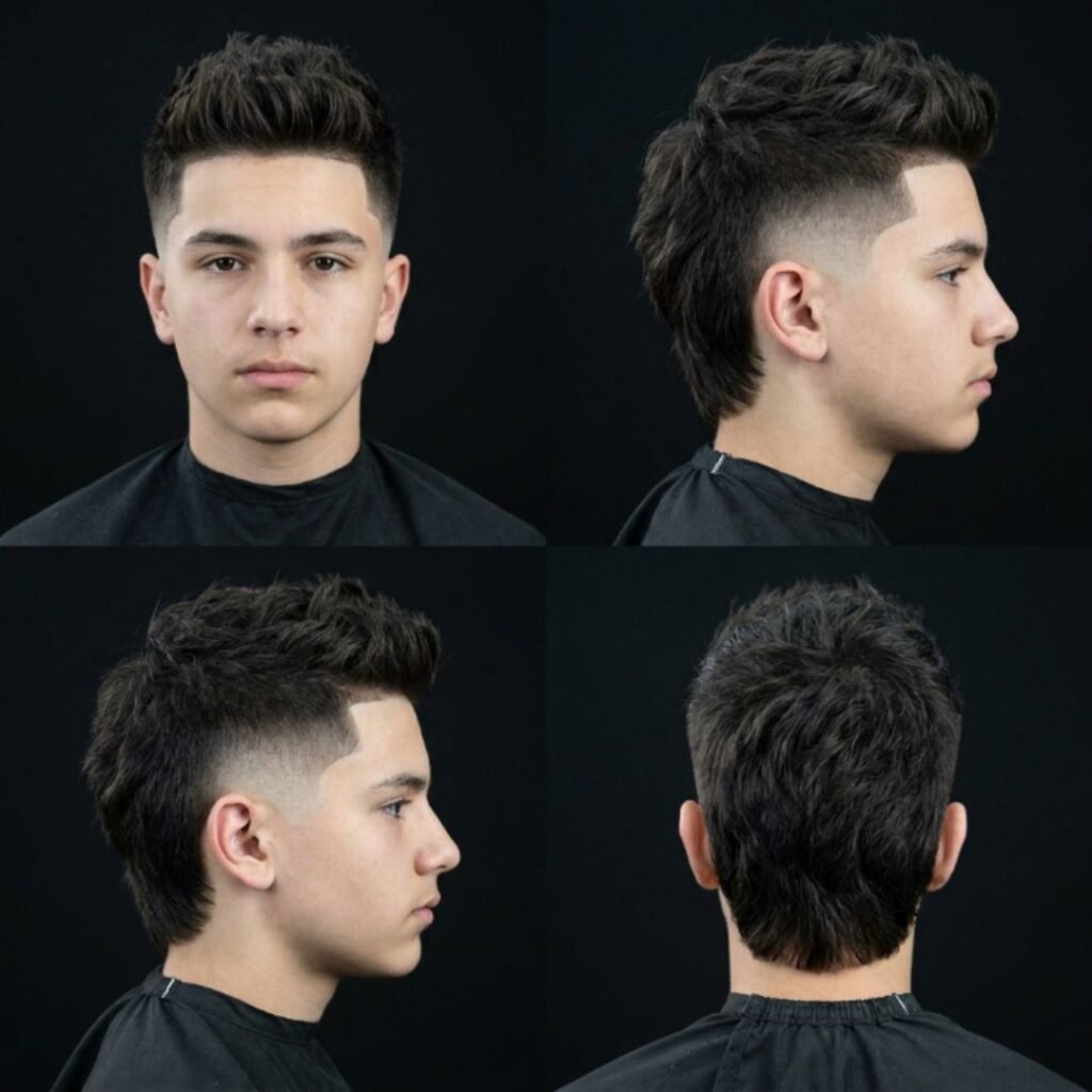Burst Fade Mullet For Boys