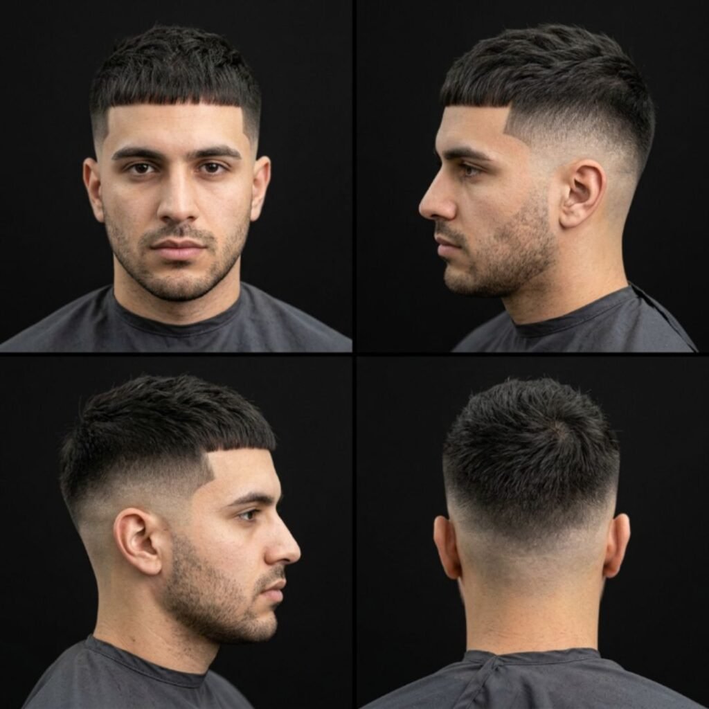Buzzed Caesar with Clean Fringe