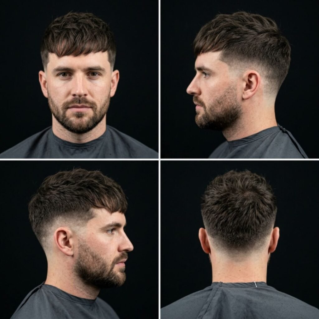 Fluffy Fringe Low Taper Fade