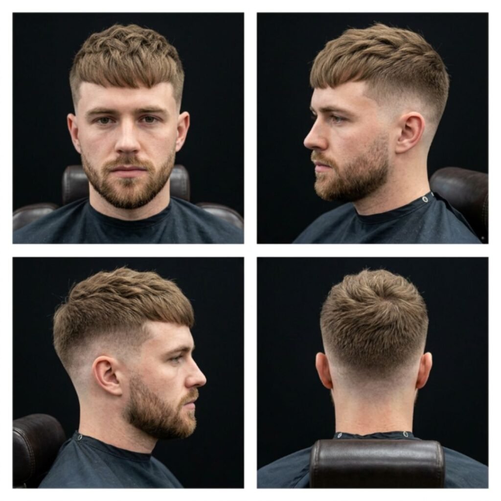 French Crop Textured Fringe with Low Taper