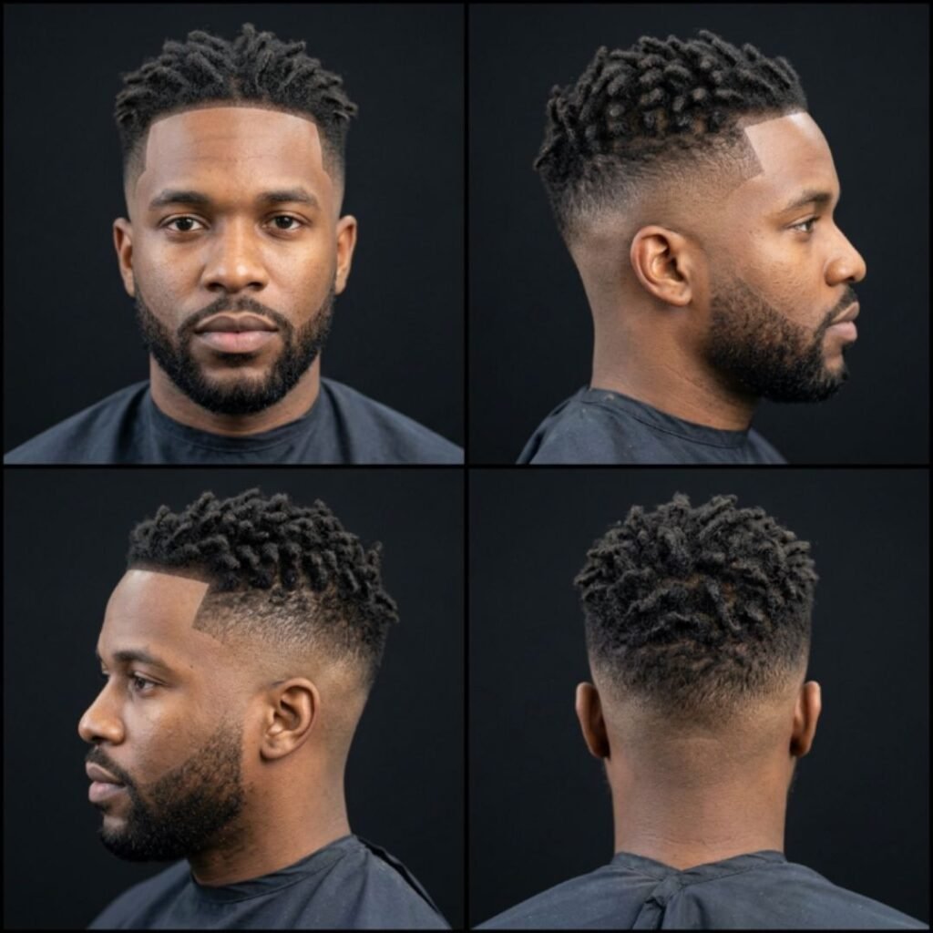 High Taper Fade Black Male Locs