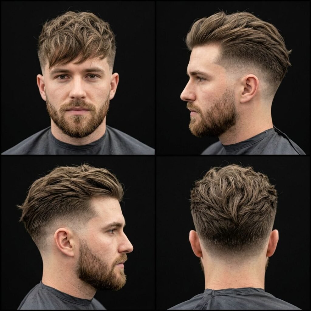 Long Textured Shaggy Hair with Short Sides