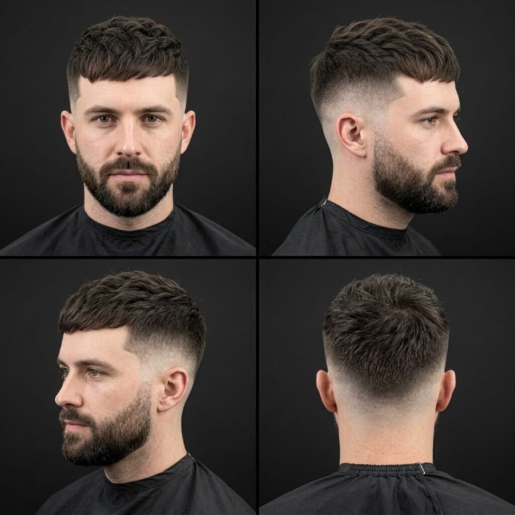Long Top Mid Fade Caesar