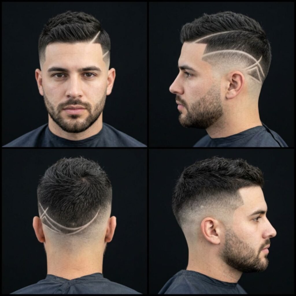 Low Fade with Design (Hard Part/Lines)