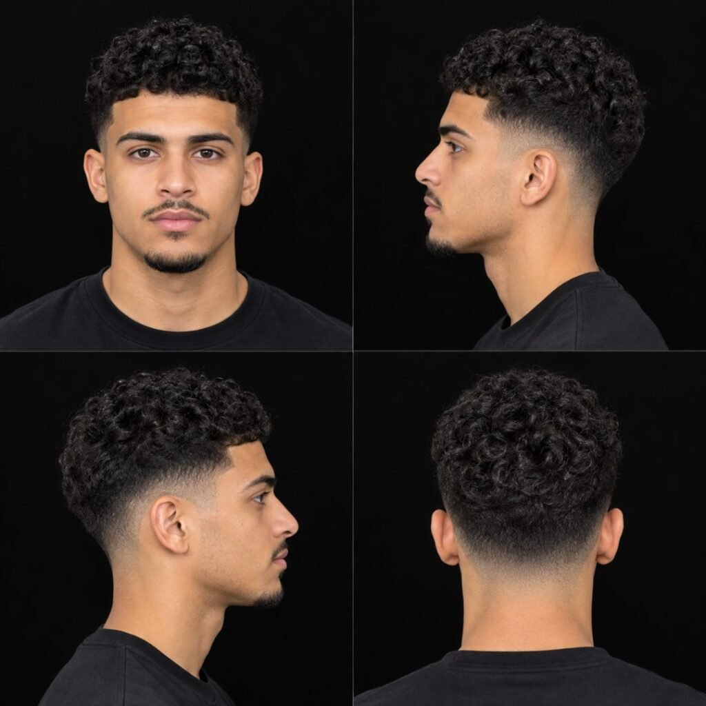 Low Taper Curly Buzz Top