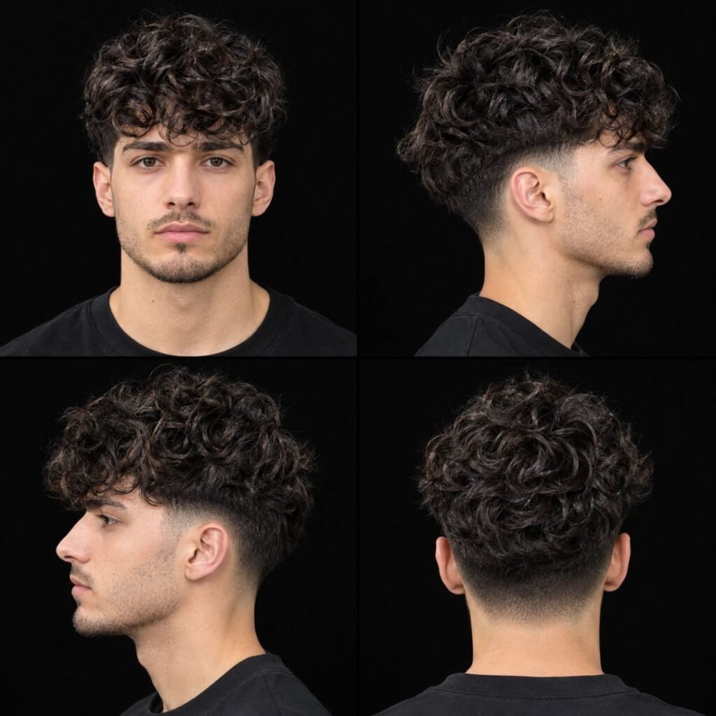 Low Taper Fade Curly Shag