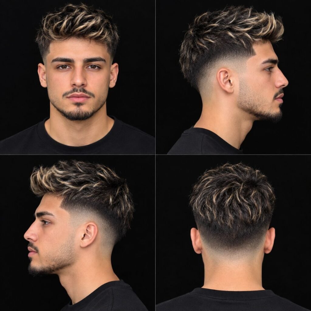 Low Taper Fade with Highlights