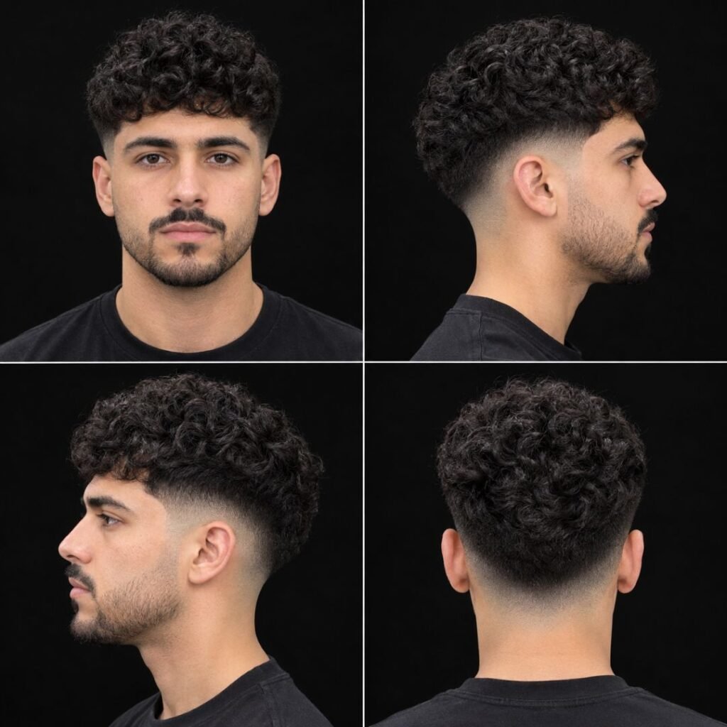 Low Taper Thick Curly Hair
