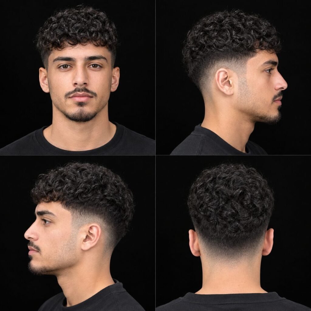 Low Taper Thin Curly Hair