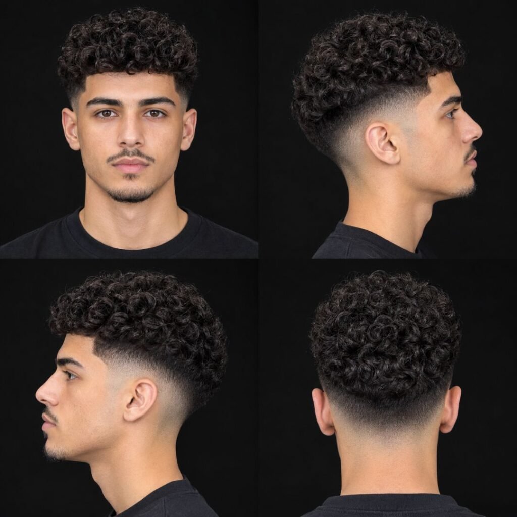 Low Taper With Short Curly Top