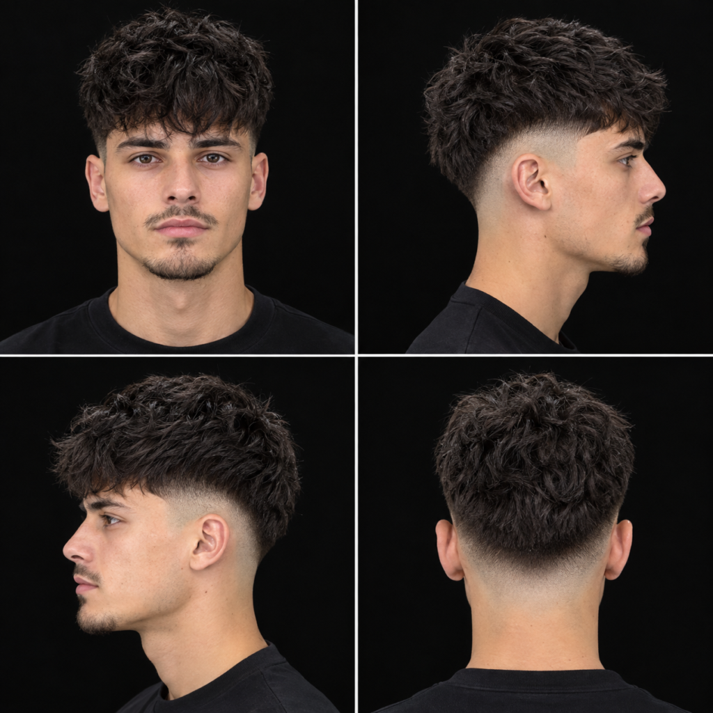 Messy French Crop Burst Fade