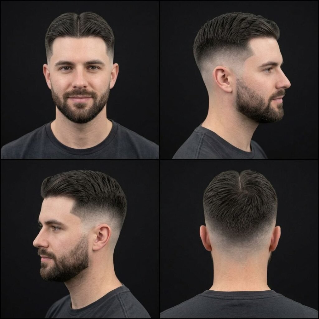 Middle Part with Mid Fade