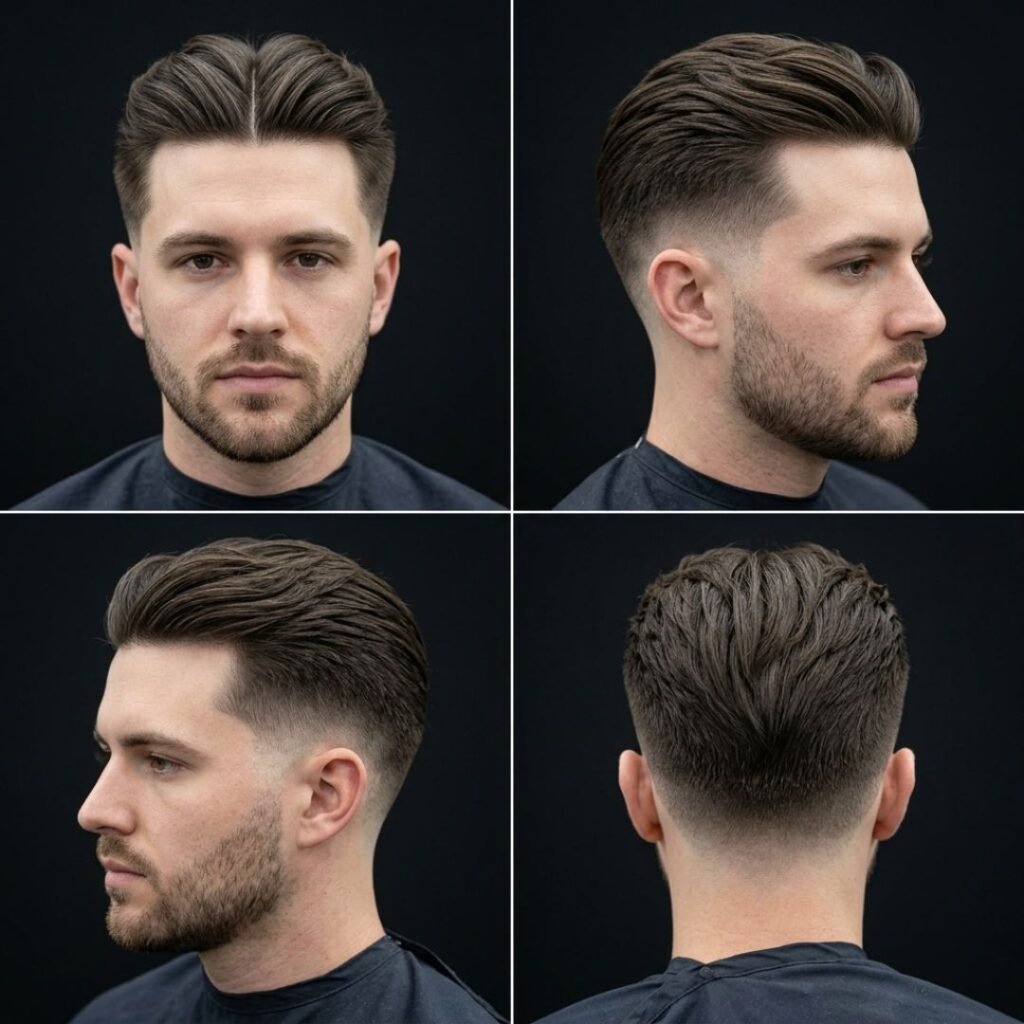 Middle Parted Brush Back