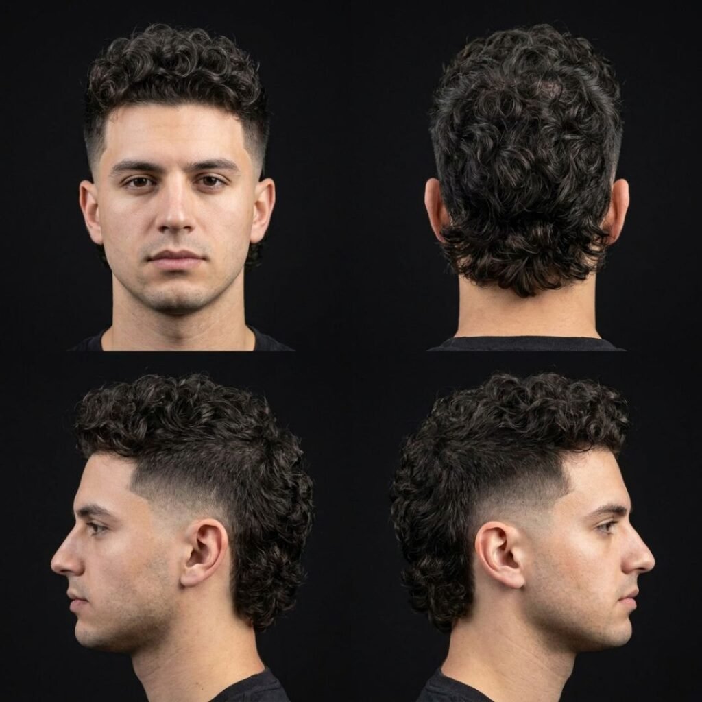 Modern Curly Mullet