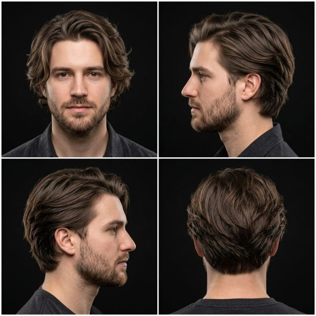 Parted, Long Shaggy Hair