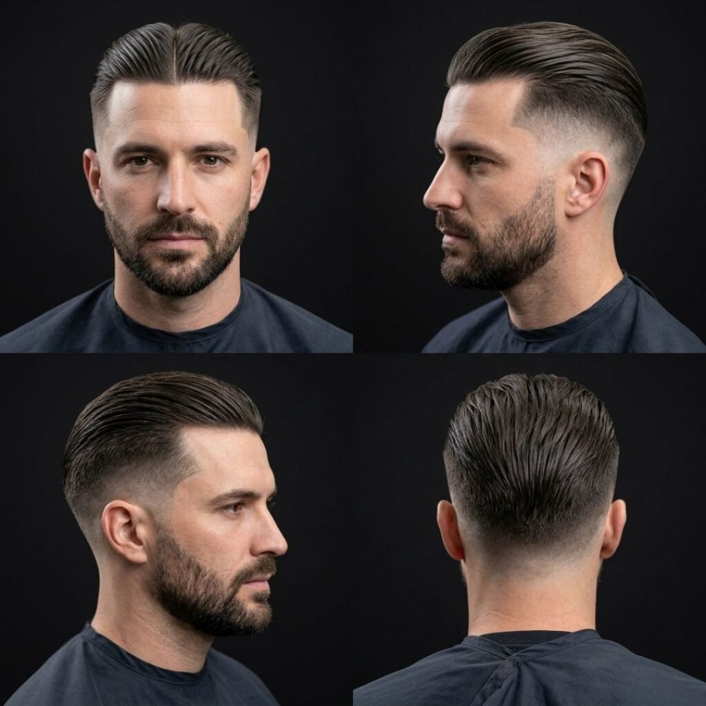 Pulled Back Center Part with Short Sides