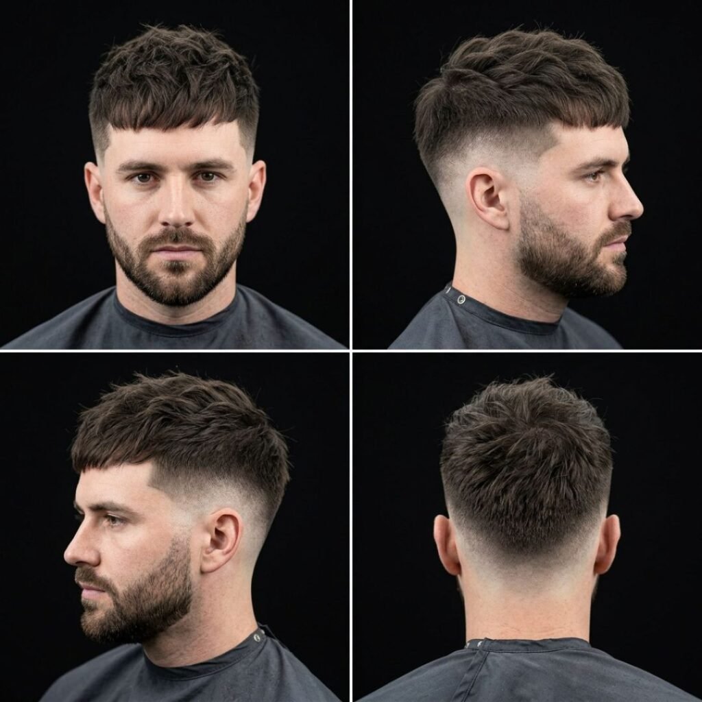 Short Shaggy Hair with Taper Fade Sides