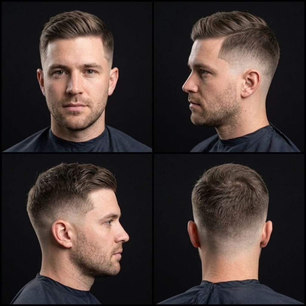 Side Swept Crew Cut Fade