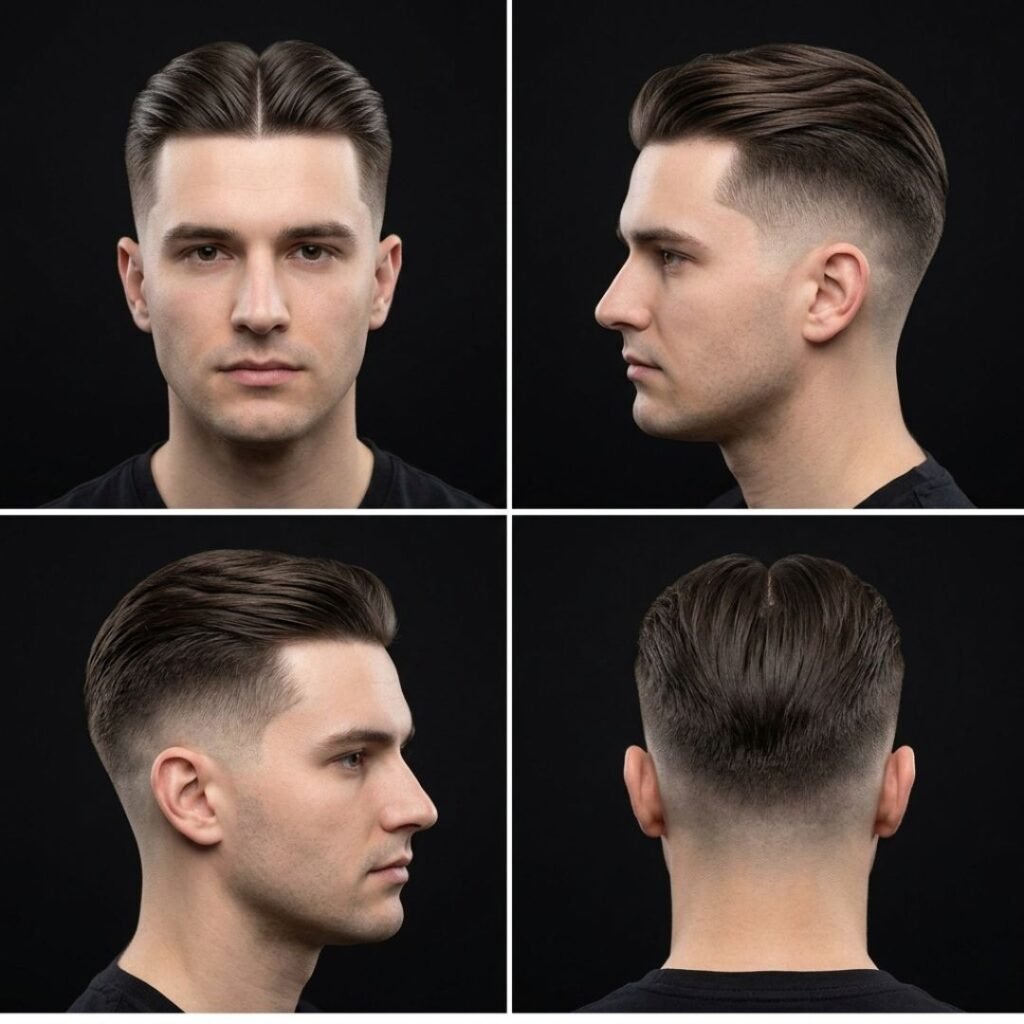 Sleek Middle Part with Short Sides