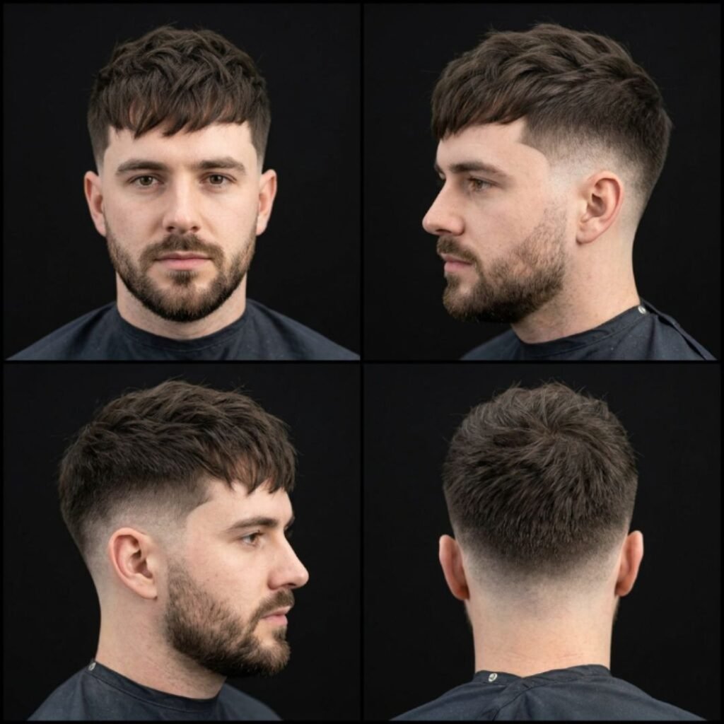 Straight Hair Textured Fringe Taper