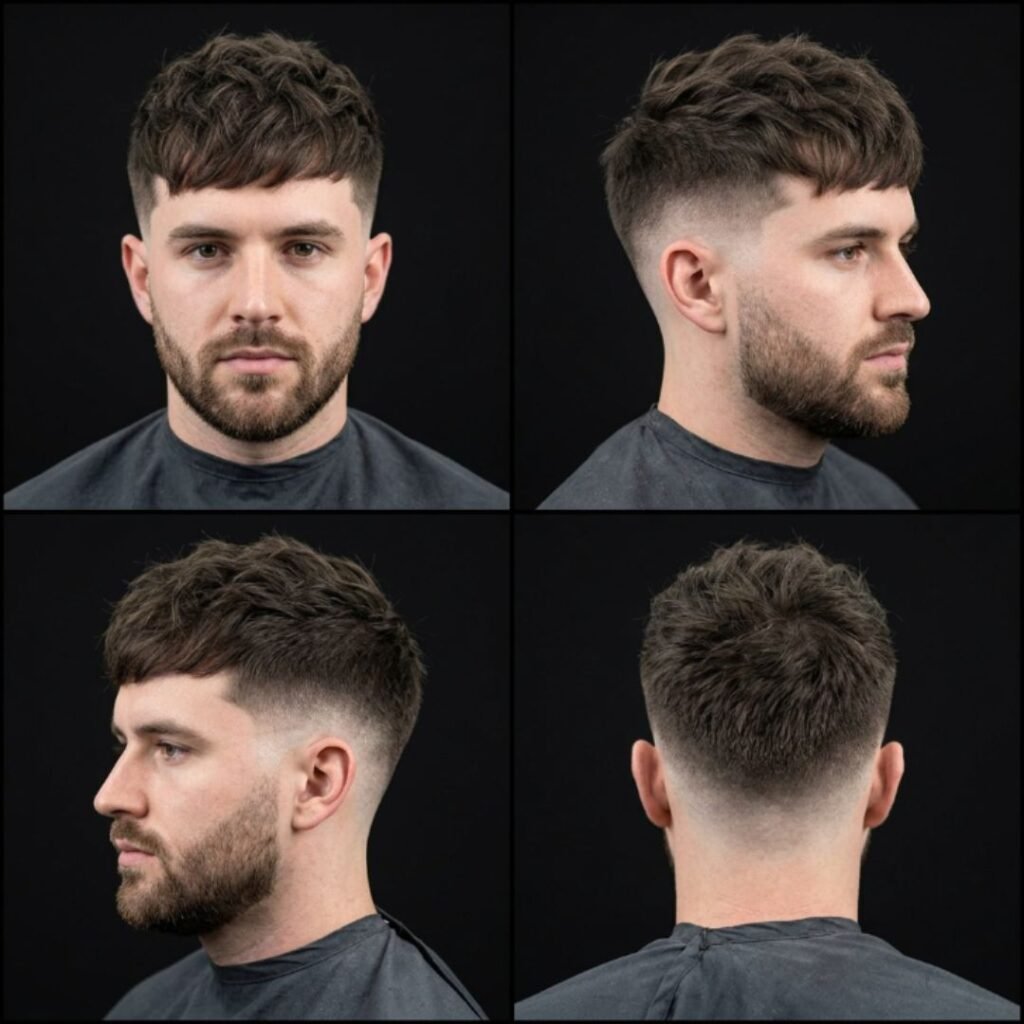 Textured Fringe with Beard and Low Taper