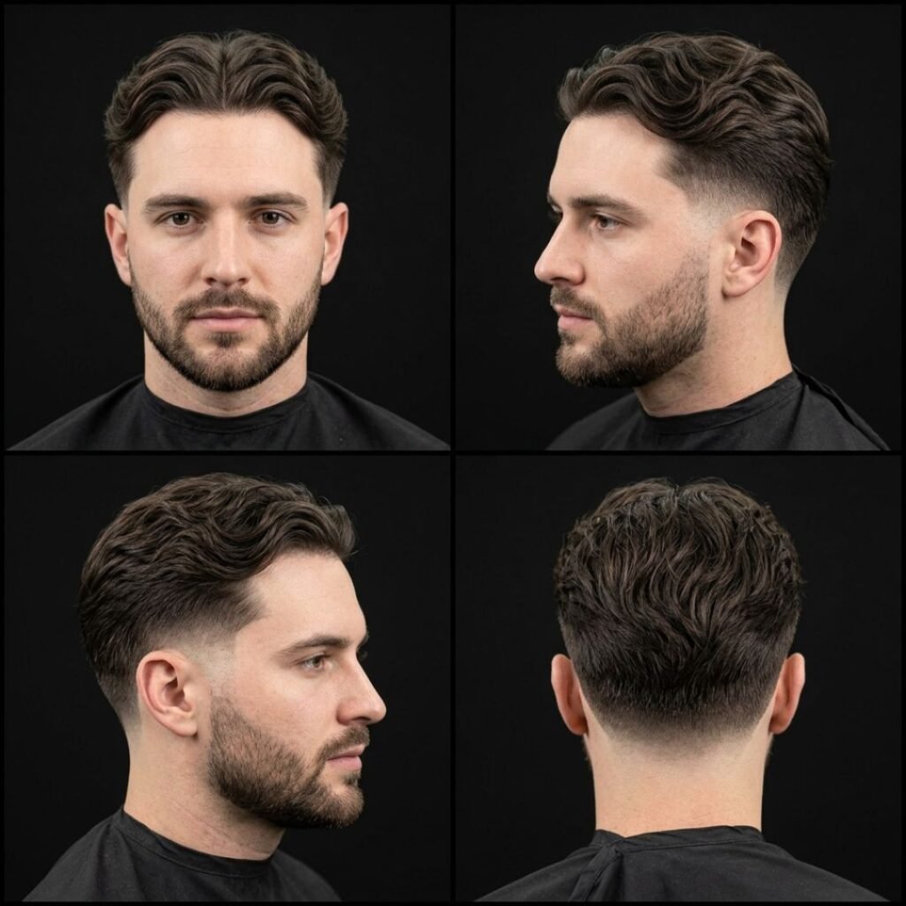 Textured Wavy Middle Part
