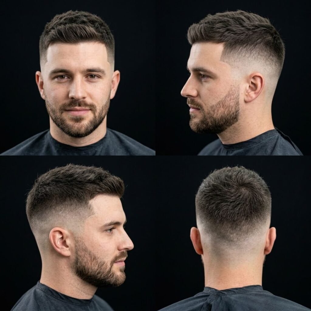 Thick Crew Cut with Skin Fade
