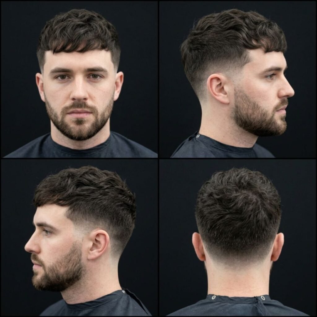 Wavy Fringe Low Taper Fade