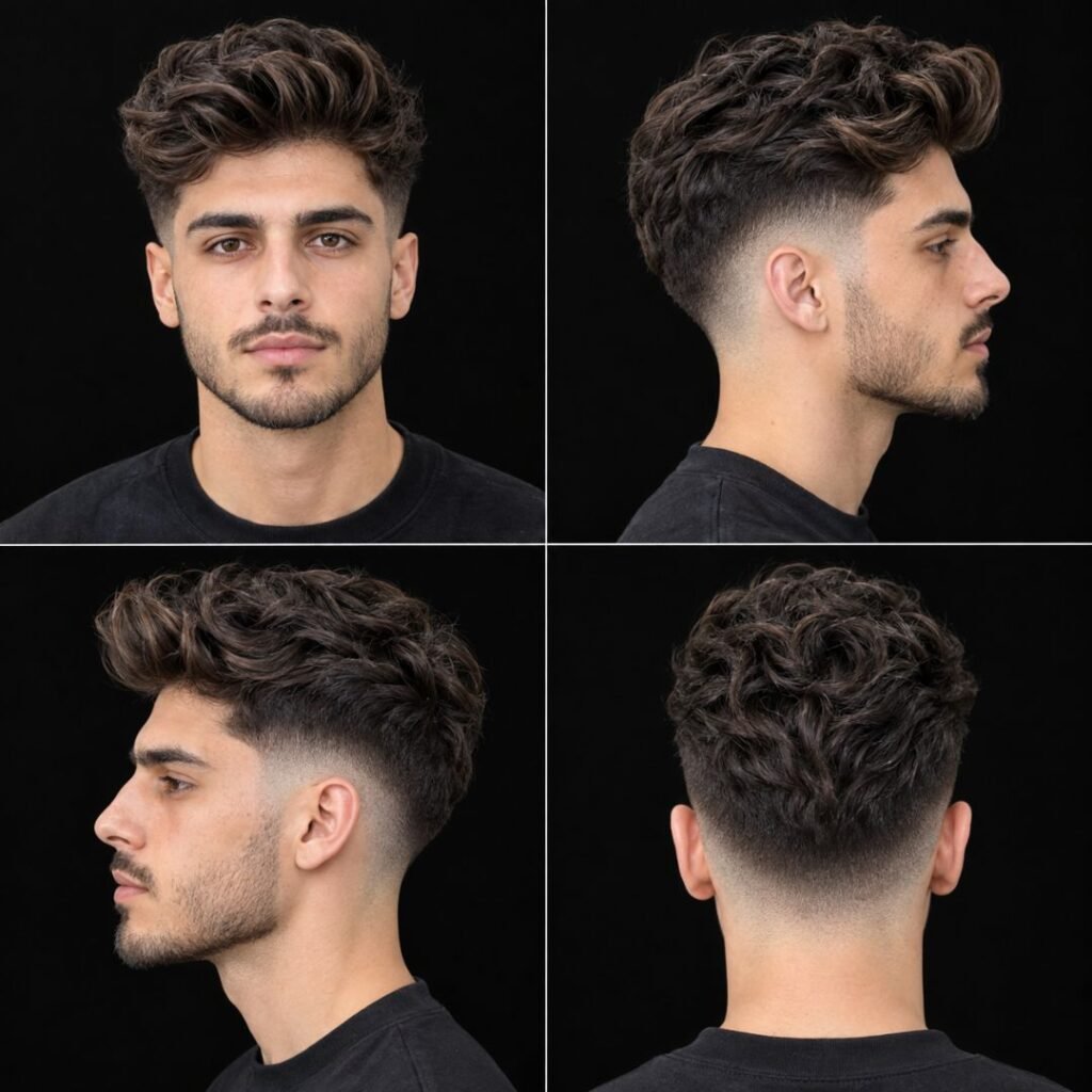 Wavy Quiff with Mid Fade