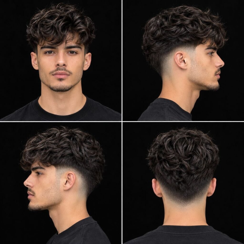 Wavy Textured Long Top with Drop Fade