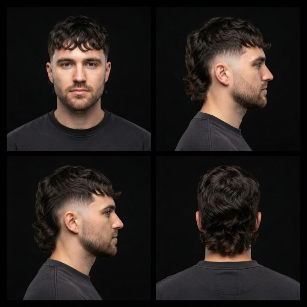 Wavy Two Block Mullet