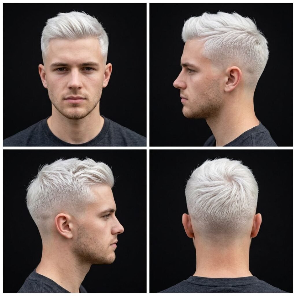 White Hair Style Young Man