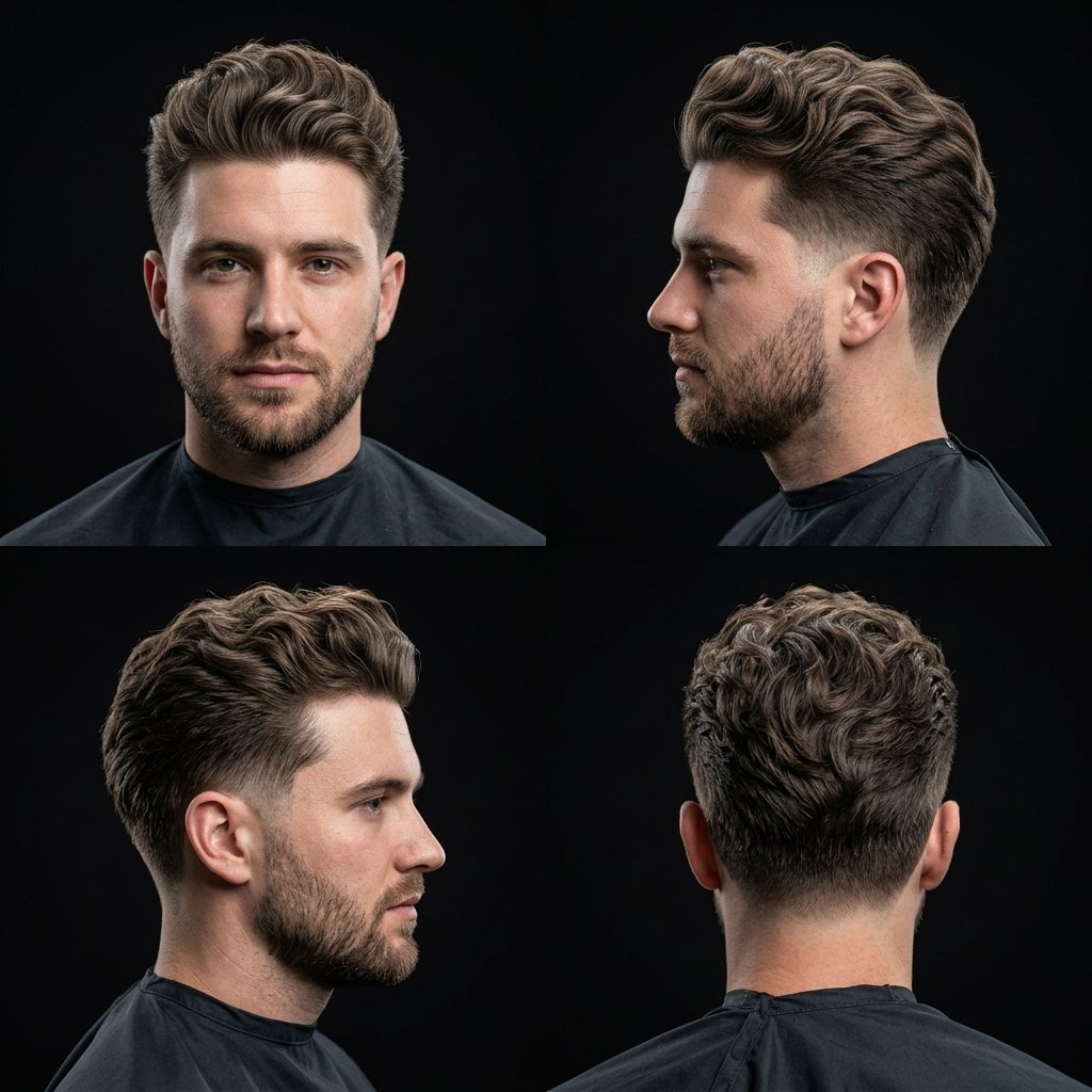 Wavy Quiff with Low Taper