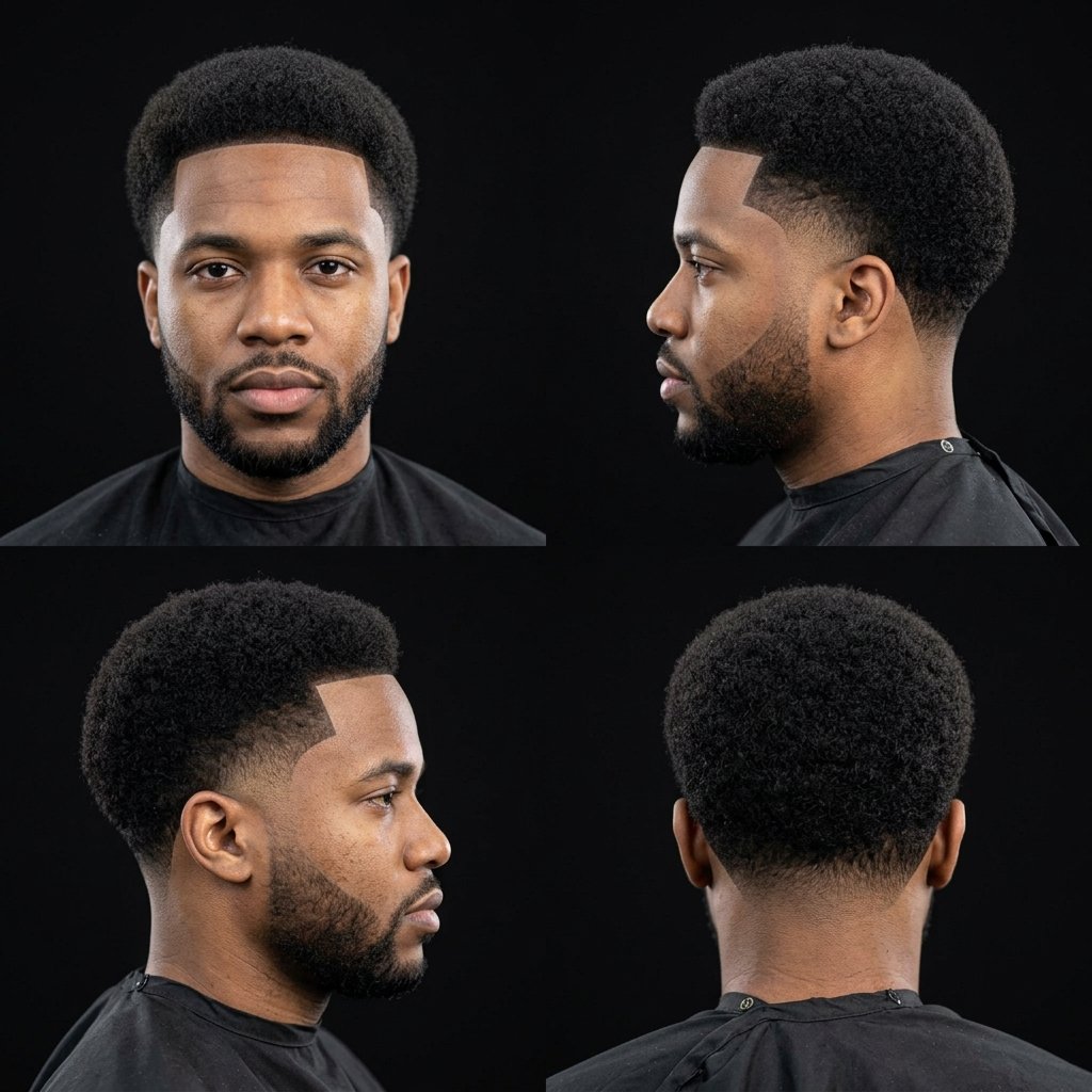 Low Afro with Mid Taper Fade