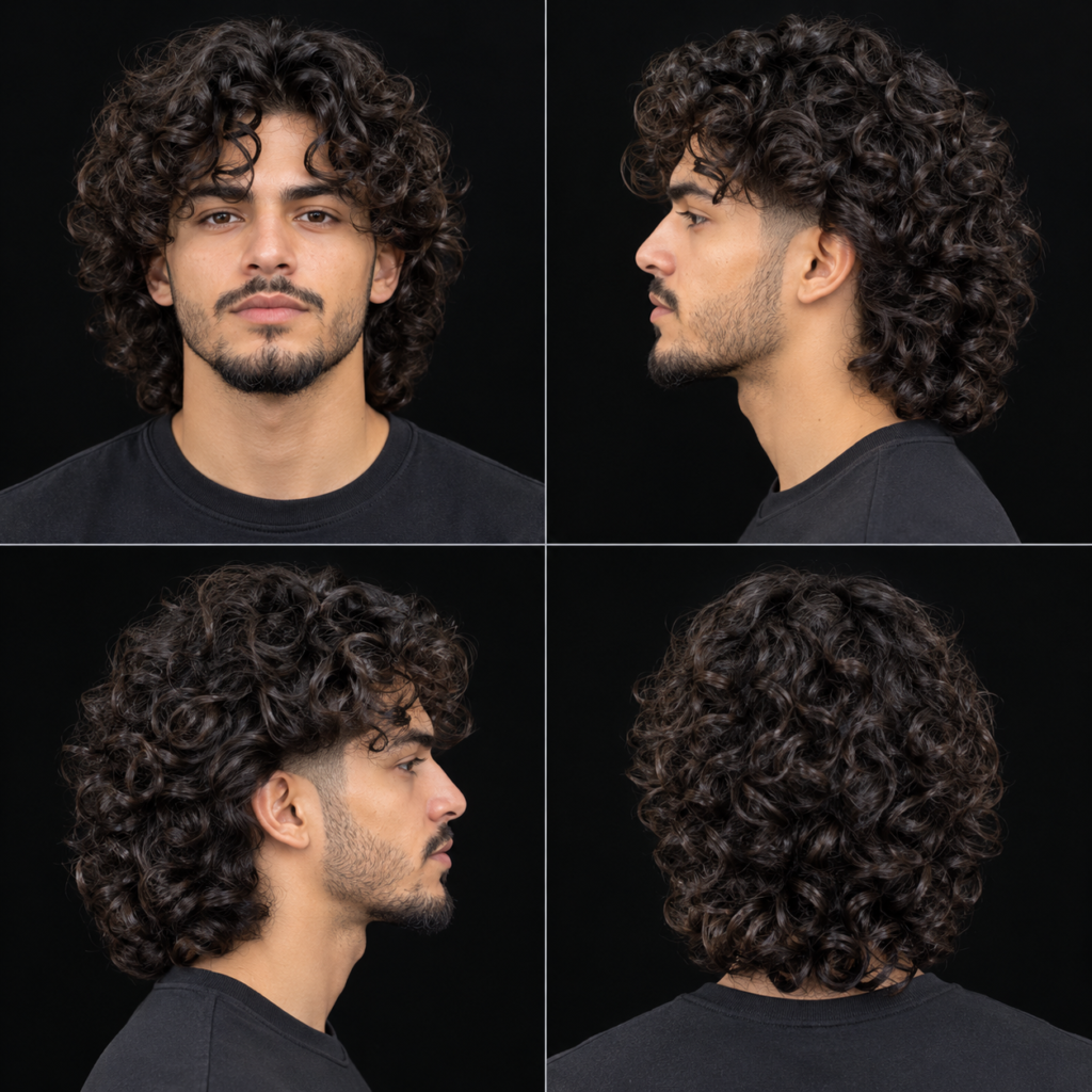 Long Haircuts for 3A Curly Hair Men
