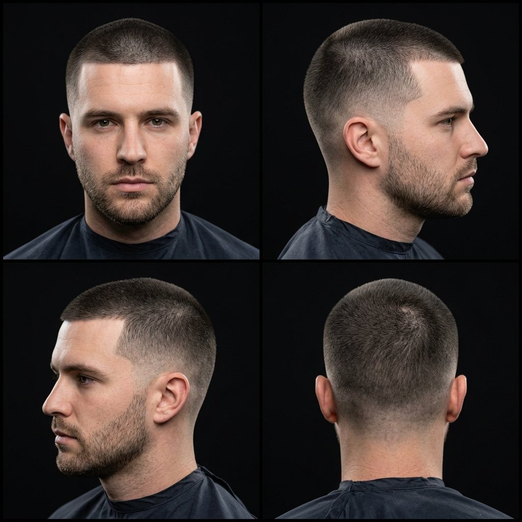 10 Guard Buzz Cut Straight Hair