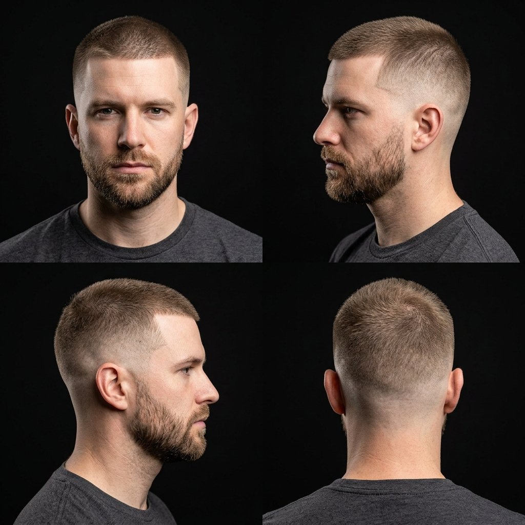 10 Guard Buzz Cut Mid Fade