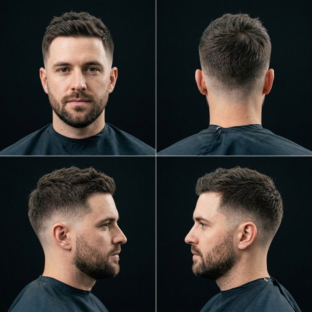 Crew Cut with Low Taper Fade