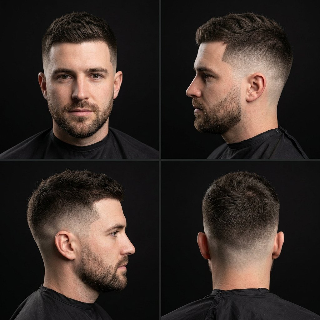 Thick Crew Cut with Skin Fade