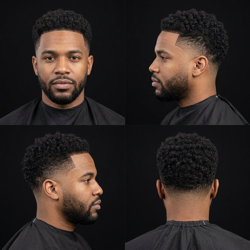 Low Taper Curly Afro