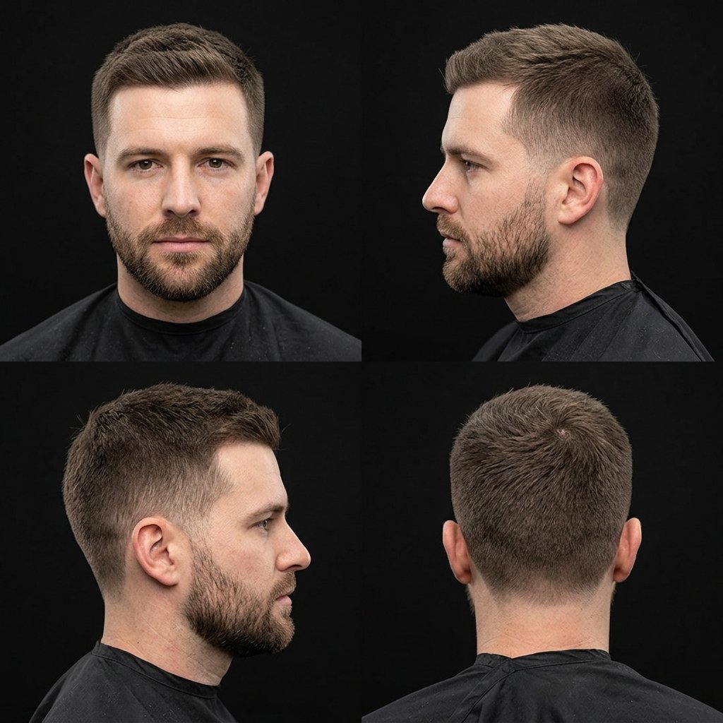 Traditional Crew Cut with No Fade