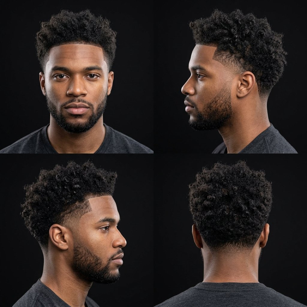 Low Taper Curly Messy Hairstyle