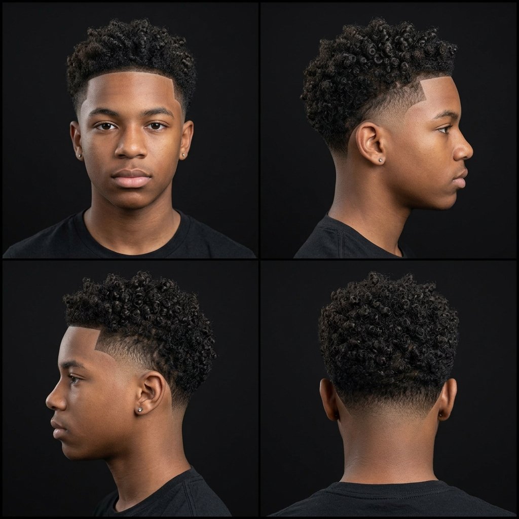 Low Taper Fade Curly Teen
